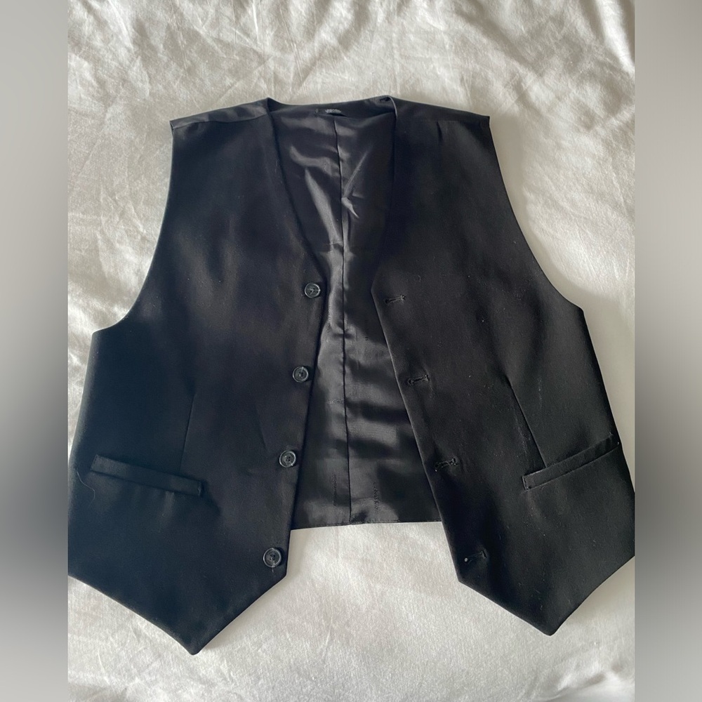 Calvin Klein Boys Black Suit Vest